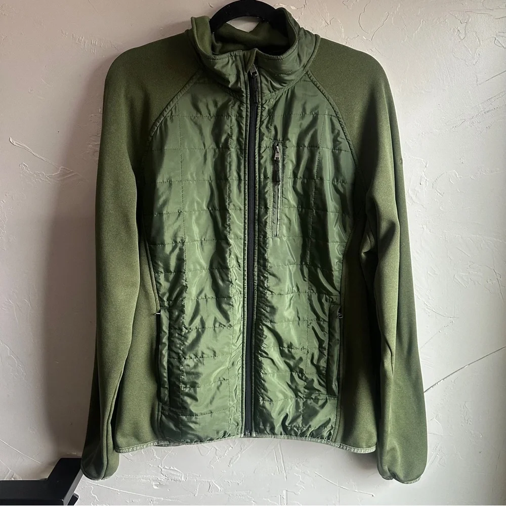 Orvis Green Quilted Jacket Fleece Hybrid Outdoor Gorpcore‎ Utility Zip Up Hiking